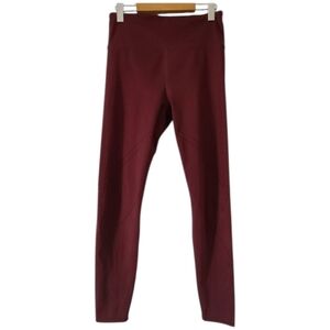 Joy Lab Maroon High Waist Perforated Leggings Womens M Athleisure Gym Activewear